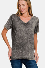 Load image into Gallery viewer, Zenana Full Size Washed Short Sleeve V-Neck T-Shirt