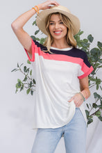 Load image into Gallery viewer, Celeste Color Block Round Neck Short Sleeve T-Shirt