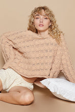 Load image into Gallery viewer, POL Round Neck Cable Knit Cropped Sweater