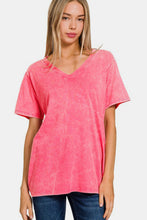 Load image into Gallery viewer, Zenana Washed Short Sleeve V-Neck T-Shirt