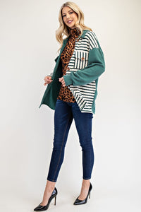 Celeste Striped Button Up Dropped Shoulder Shacket