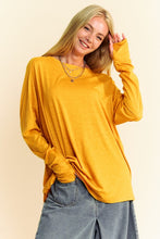 Load image into Gallery viewer, Davi &amp; Dani Solid Color Boat Neck Long Sleeve T-Shirt