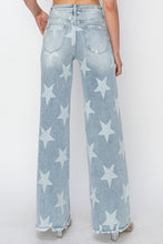 Load image into Gallery viewer, RISEN Raw Hem Star Wide Leg Jeans