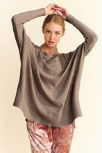 Load image into Gallery viewer, Davi &amp; Dani Round Neck Dropped Shoulder Long Sleeve Knit Top