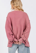 Load image into Gallery viewer, SAGE + FIG Mineral Wash Side Slit Oversized Sweatshirt