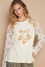 Load image into Gallery viewer, POL Flower Patch Lace Sleeve Knit Top