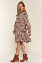 Load image into Gallery viewer, And The Why Washed Frayed Tiered Plaid Dress