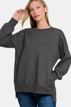 Load image into Gallery viewer, Zenana High-Low Acid Wash Fleece Sweatshirt