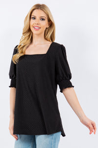 Celeste Swiss Dot Puff Sleeve Top