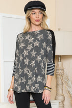 Load image into Gallery viewer, Celeste Design Leopard Star Contrast Top