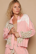 Load image into Gallery viewer, POL Applique Patchwork Zip Up Jacket