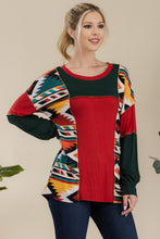 Load image into Gallery viewer, Celeste Exposed Seam Printed Color Block T-Shirt