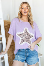 Load image into Gallery viewer, HOPELY Leopard Star Patch Short Sleeve T-Shirt