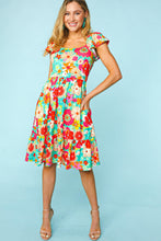 Load image into Gallery viewer, Haptics Floral Square Neck Short Sleeve Dress