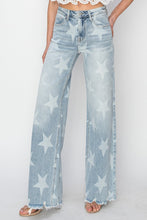 Load image into Gallery viewer, RISEN Raw Hem Star Wide Leg Jeans
