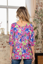 Load image into Gallery viewer, Sew In Love V-Neck Floral Half Sleeve Top