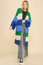 Load image into Gallery viewer, Davi &amp; Dani Color Block Kimono Sleeve Open Front Cardigan