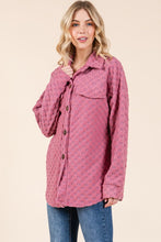 Load image into Gallery viewer, BOMBOM Checkered Button Down Dropped Shoulder Shacket