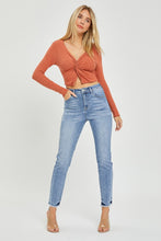 Load image into Gallery viewer, RISEN High Rise Frayed Hem Skinny Jeans
