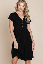 Load image into Gallery viewer, BOMBOM V-Neck Short Sleeve Dress