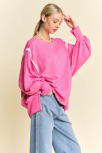 Load image into Gallery viewer, Davi &amp; Dani Side Slit High-Low Lantern Sleeve Knit Top
