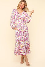 Load image into Gallery viewer, Haptics Floral V-Neck Long Sleeve Dress with Side Pockets