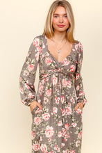 Load image into Gallery viewer, Haptics Twisted Detail Ruffled Hem Floral Dress with Side Pockets