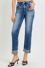 Load image into Gallery viewer, RISEN Full Size High Rise Crop Straight Roll Up Jeans