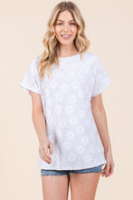 Load image into Gallery viewer, BOMBOM Floral Textured Short Sleeve T-Shirt