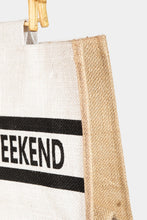 Load image into Gallery viewer, Fame Bamboo Handle Hello Weekend Tote Bag