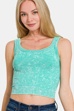 Load image into Gallery viewer, Zenana Washed Ribbed Scoop Neck Wide Strap Tank