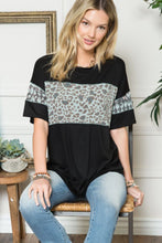 Load image into Gallery viewer, Celeste Leopard Exposed Seam Short Sleeve T-Shirt