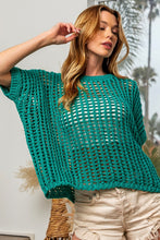 Load image into Gallery viewer, BiBi Hollowed Out Short Sleeve Knit Cover Up