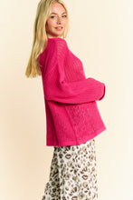 Load image into Gallery viewer, Davi &amp; Dani Star Front Crochet Drop Shoulder Knit Top
