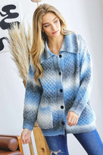 Load image into Gallery viewer, Davi &amp; Dani Contrast Collared Neck Button Up Cardigan with Pockets