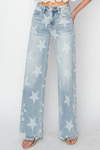Load image into Gallery viewer, RISEN Raw Hem Star Wide Leg Jeans
