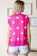 Load image into Gallery viewer, First Love Flower Pattern Round Neck Sweater Vest