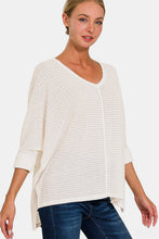 Load image into Gallery viewer, Zenana Round Neck High-Low Slit Knit Top