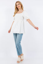 Load image into Gallery viewer, Celeste Ruffled Short Sleeve Smocked Blouse