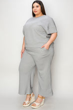 Load image into Gallery viewer, Double Take Texture Short Sleeve Top and Pants Set