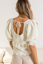 Load image into Gallery viewer, BiBi Tassel Detail Textured Square Neck Sweater