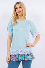 Load image into Gallery viewer, Celeste Lace Trim Short Sleeve Top