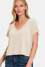 Load image into Gallery viewer, Zenana V-Neck Short Sleeve Crop T-Shirt