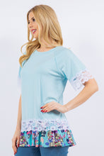 Load image into Gallery viewer, Celeste Lace Trim Short Sleeve Top