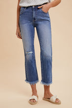 Load image into Gallery viewer, Annie Wear Distressed Raw Hem Straight Leg Cropped Jeans