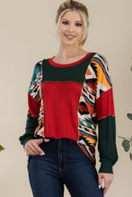 Load image into Gallery viewer, Celeste Exposed Seam Printed Color Block T-Shirt