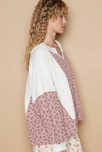 Load image into Gallery viewer, POL Waffle Knit Floral Notched Long Sleeve Top