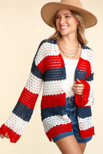 Load image into Gallery viewer, Haptics Open Front Long Sleeve Stripe Cardigan