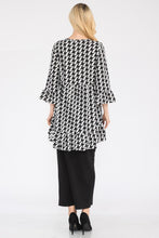 Load image into Gallery viewer, Celeste Houndstooth Flounce Sleeve High-Low Top