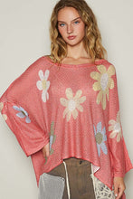 Load image into Gallery viewer, POL Flower Dropped Shoulder Long Sleeve Knit Top